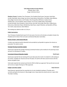 Taft College Academic Senate Minutes Members Present Monday, May 5, 2014
