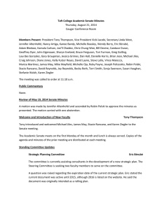 Taft College Academic Senate Minutes Members Present Thursday, August 21, 2014