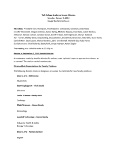Taft College Academic Senate Minutes Attendees Monday, October 6, 2014 Cougar Conference Room