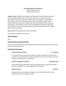 Taft College Academic Senate Minutes Members Present Monday, November 3, 2014