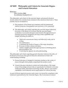AP 4025    Philosophy and Criteria for Associate... and General Education