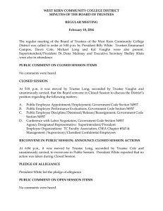 WEST KERN COMMUNITY COLLEGE DISTRICT MINUTES OF THE BOARD OF TRUSTEES