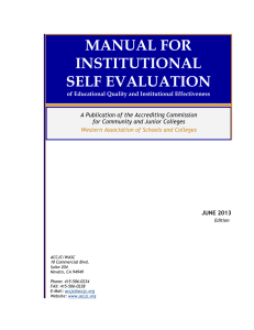 MANUAL FOR INSTITUTIONAL SELF EVALUATION