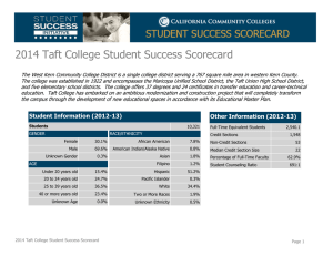 2014 Taft College Student Success Scorecard