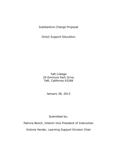 Substantive Change Proposal  Direct Support Education Taft College