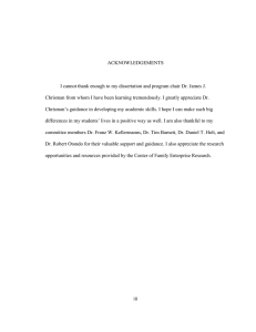 ACKNOWLEDGEMENTS  I cannot thank enough to my dissertation and program chair... Chrisman from whom I have been learning tremendously. I greatly...