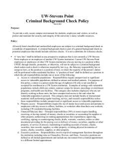 UW-Stevens Point Criminal Background Check Policy