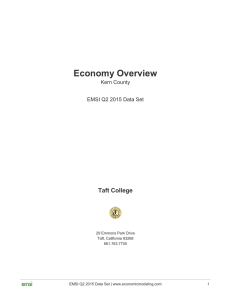 Economy Overview Taft College Kern County EMSI Q2 2015 Data Set