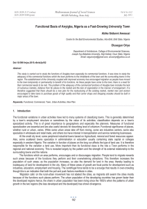 Functional Basis of Anyigba, Nigeria as a Fast-Growing University Town