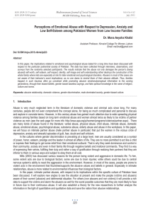 Perceptions of Emotional Abuse with Respect to Depression, Anxiety and