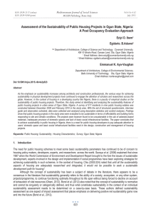 Assessment of the Sustainability of Public Housing Projects in Ogun... A Post Occupancy Evaluation Approach