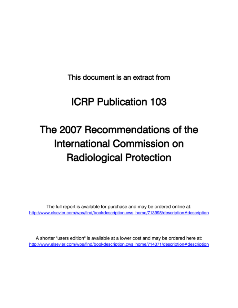 ICRP Publication 103 The 2007 Recommendations Of The International ...