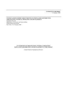 UN/POP/EGM-URB/2008/01 UNITED NATIONS EXPERT GROUP MEETING ON POPULATION DISTRIBUTION,