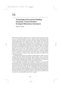 16 Technological Innovations Enabling Automatic, Context-Sensitive Ecological Momentary Assessment