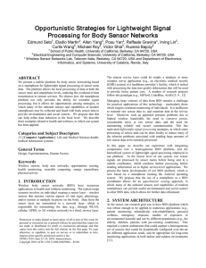 Opportunistic Strategies for Lightweight Signal Processing for Body Sensor Networks