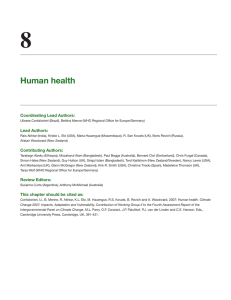 8 Human health Coordinating Lead Authors: Lead Authors: