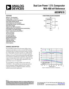 Dual Low Power 1.5% Comparator With 400 mV Reference ADCMP670