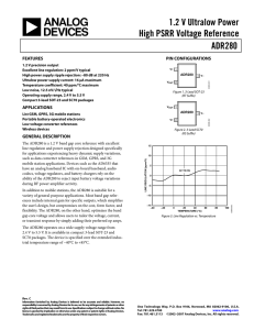 1.2 V Ultralow Power High PSRR Voltage Reference ADR280