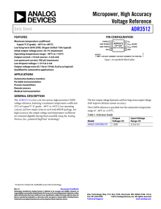 Micropower, High Accuracy Voltage Reference  ADR3512