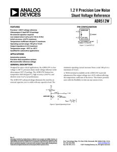 1.2 V Precision Low Noise Shunt Voltage Reference ADR512W
