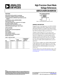 High Precision Shunt Mode Voltage References ADR525/ADR530/ADR550