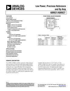 Low Power, Precision Reference and Op Amp ADR821/ADR827