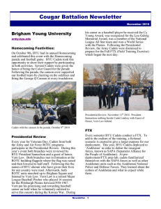 Cougar Battalion Newsletter Brigham Young University