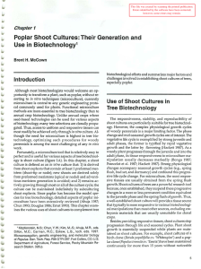 Poplar Shoot Cultures: Their Generation and Use in  Biotechnology Introduction Chap