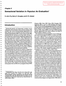 Populus: Somaclonal Variation in An  Evaluation ChapterS