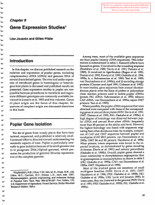 Gene Expression Studies Chapter9 Lise Jouanin and Gilles Pilate