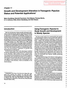 Populus: Status and Potential Applications c. Chapter 11