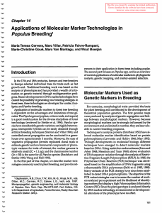 Popf)/us Applications of Molecular Marker Technologies in Breeding