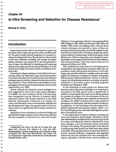 In Vitro Screening and Selection for Disease Resistance Chapter20 Ostry