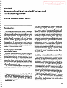 Designing Small Antimicrobial Peptides and Their Encoding Genes Chapter22