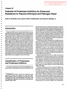 Populus Potential of Proteinase Inhibitors for Enhanced Resistance to Arthropod and Pathogen Pests