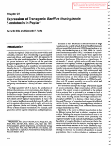 Expression of Transgenic o-endotoxin in  Poplar Bacillus thuringiensis Chapter24