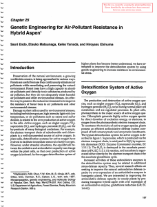 Genetic Engineering for Air-Pollutant Resistance in Hybrid Aspen Chapter25
