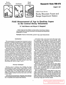 Field Measurement of Age  in Quaking Aspen