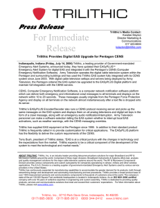 Press  Release  Trilithic Provides Digital EAS Upgrade for Pentagon CENS