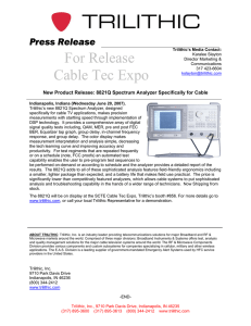 For Release Cable Tec Expo Press Release