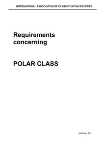 Requirements concerning POLAR CLASS INTERNATIONAL ASSOCIATION OF CLASSIFICATION SOCIETIES