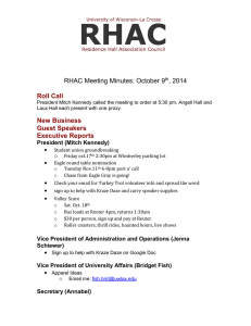 Roll Call RHAC Meeting Minutes: October 9 , 2014