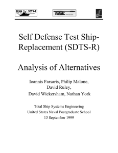 Self Defense Test Ship- Replacement (SDTS-R) Analysis of Alternatives Ioannis Farsaris, Philip Malone,