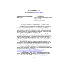 NEWS RELEASE Release available on  (715)