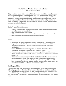 CLS J-Term/Winter Intersession Policy