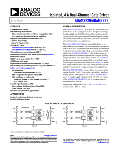 Isolated, 4 A Dual-Channel Gate Driver / ADuM3220 ADuM3221