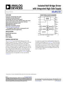 Isolated Half-Bridge Driver with Integrated High-Side Supply ADuM5230 Data Sheet