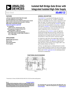 Isolated Half-Bridge Gate Driver with Integrated Isolated High-Side Supply ADuM6132 Data Sheet