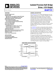 Isolated Precision Half-Bridge Driver, 4.0 A Output ADuM7223 Data Sheet