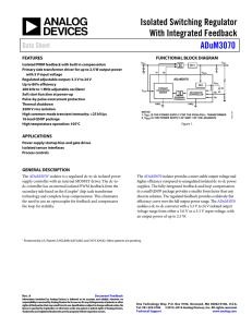 Isolated Switching Regulator With Integrated Feedback ADuM3070 Data Sheet